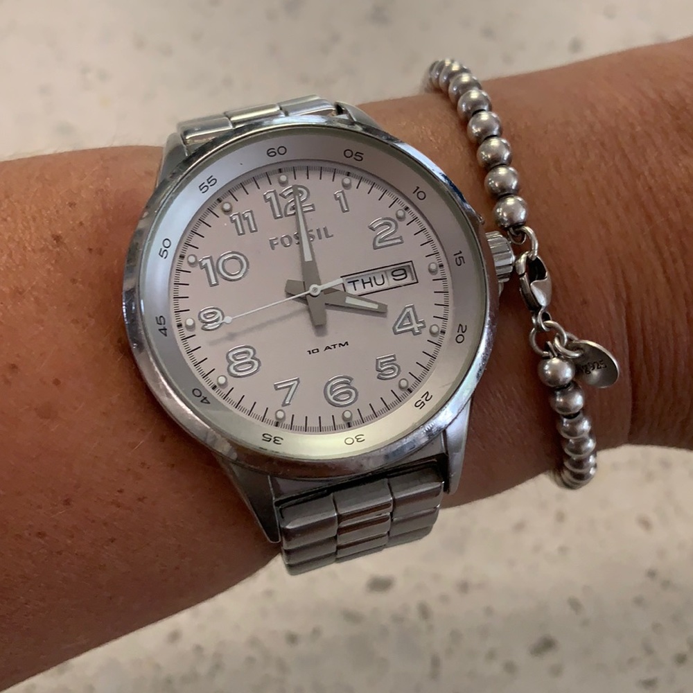 Beautiful Fossil Silver Watch